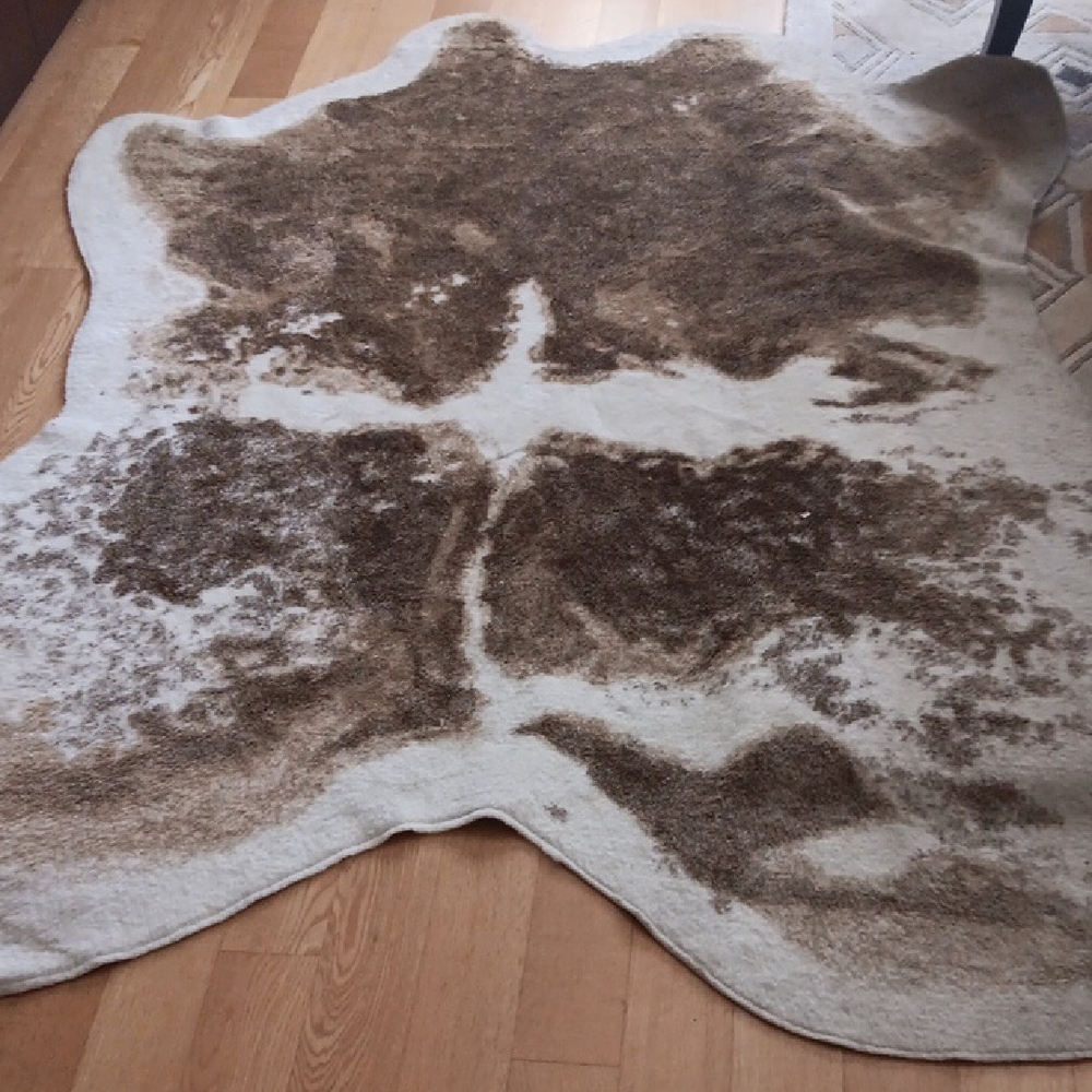 Faux Reversible Cow Hide Rug  By Designer Dennis Basso Home FINAL SALE